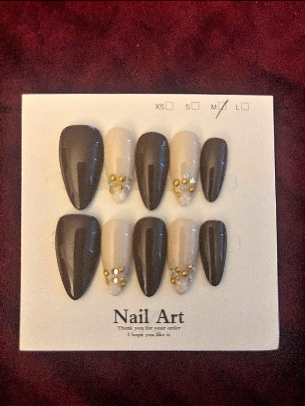 Black & Gold Nail Art Press-On Nails